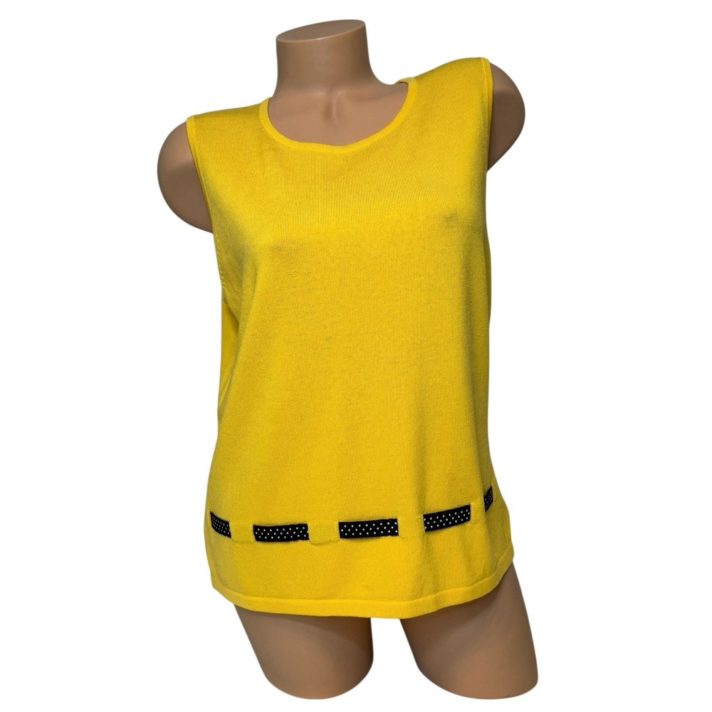 Marisa Christina Women's Size XL Yellow Sleeveless Sweater‎ Knit Top Vest
